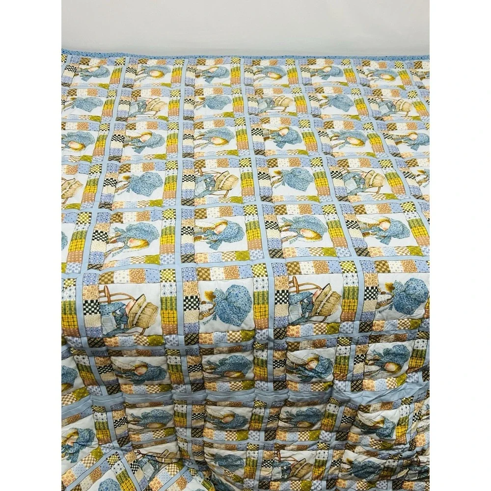 Handmade Quilt Holly Hobbie & Pillow Cases Lines Full Double 82 x 92